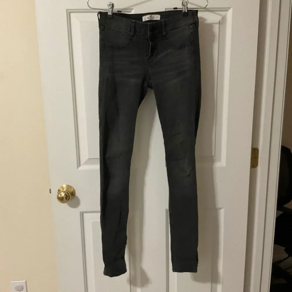 Hollister black super skinny jeans, low rise three button size 1/w 25 - Picture 6 of 8